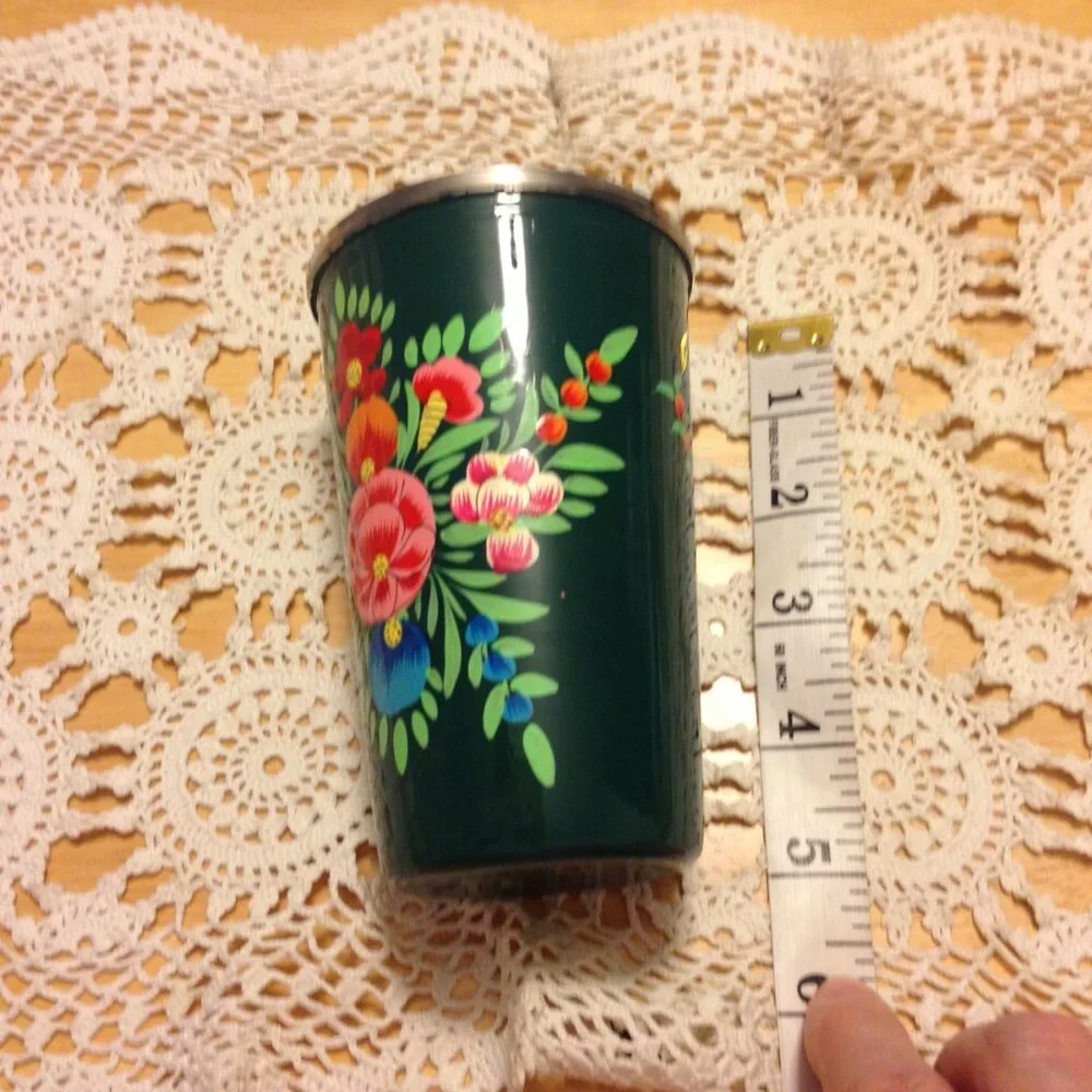 Beautiful, handpainted stainless cup